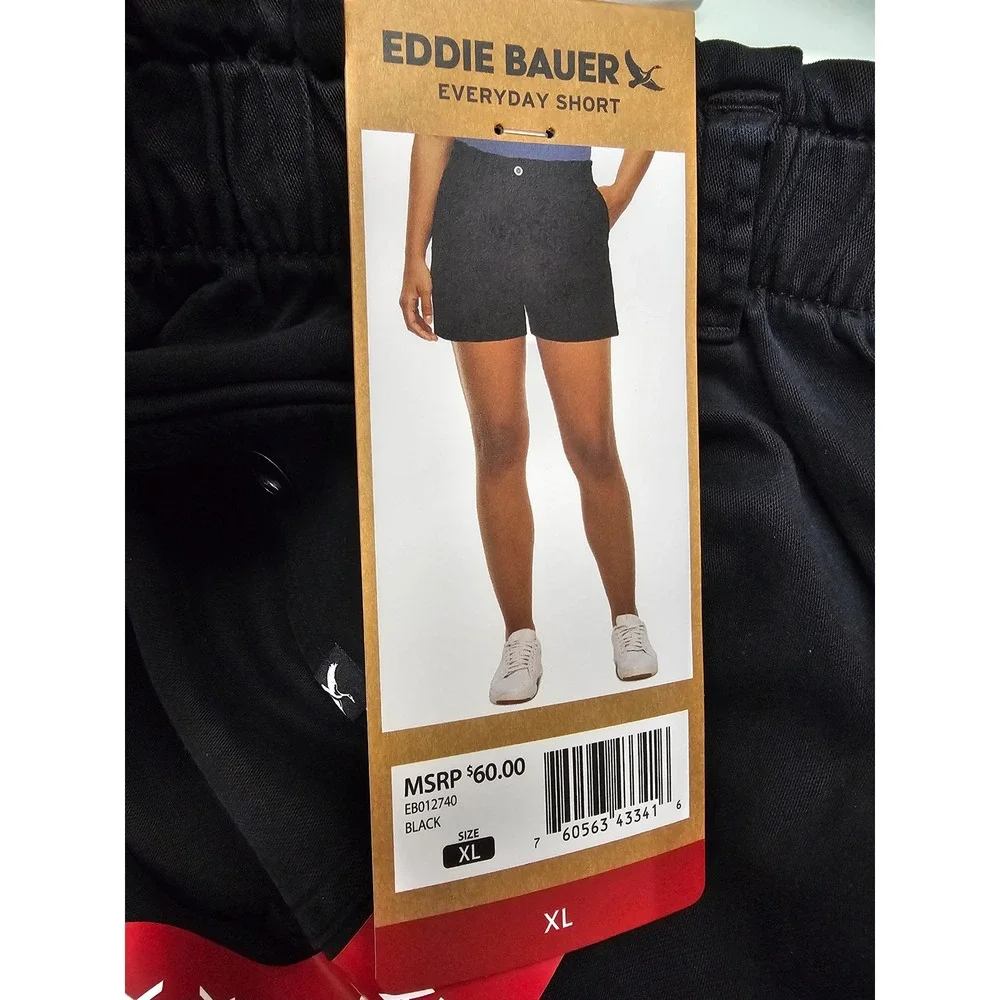 Eddie Bauer Womens Shorts Black Lyocell Blend Relaxed Size XL